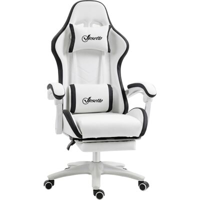 Vinsetto Siège gaming fauteuil gaming dossier inclinable 135° avec appui-tête repose-pieds 65l x 65P x 121-129H cm blanc et noir - Publicité Vinsetto Siège gaming fauteuil gaming dossier inclinable 135° avec appui-tête repose-pieds 65l x 65P x 121-129H cm blanc et noir - Publicité