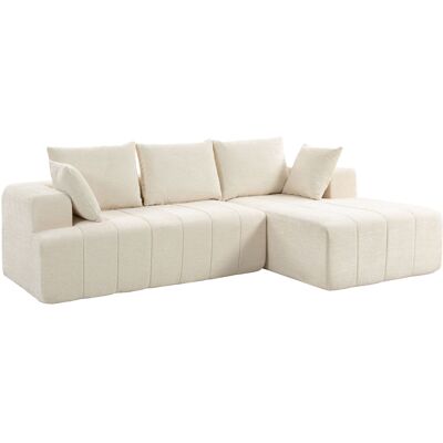 HOMCOM Canapé d'angle 256 cm avec méridienne, canapé-lit 3 places en chenille forme de L, assise et accoudoirs larges, beige - Publicité HOMCOM Canapé d'angle 256 cm avec méridienne, canapé-lit 3 places en chenille forme de L, assise et accoudoirs larges, beige - Publicité