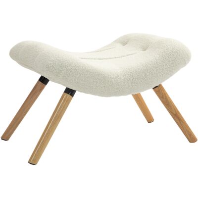 HOMCOM Repose pied salon ottoman pouf salon tabouret de canapé en tissu avec pieds en bois de hêtre, siège rembourré, crème - Publicité HOMCOM Repose pied salon ottoman pouf salon tabouret de canapé en tissu avec pieds en bois de hêtre, siège rembourré, crème - Publicité