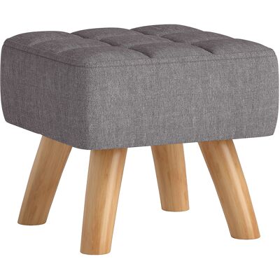 HOMCOM Repose pied salon ottoman siège rembourré en tissu avec pieds en bois 27 x 27 x 26 cm gris - Publicité HOMCOM Repose pied salon ottoman siège rembourré en tissu avec pieds en bois 27 x 27 x 26 cm gris - Publicité