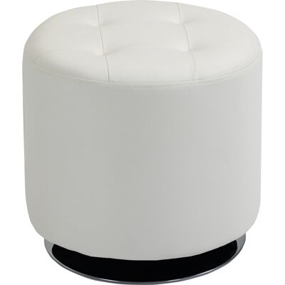 HOMCOM Repose pied salon pivotant à 360°, ottoman rond rembourré en PU avec base en acier, Ø 45,5 x 44,5 cm, blanc - Publicité HOMCOM Repose pied salon pivotant à 360°, ottoman rond rembourré en PU avec base en acier, Ø 45,5 x 44,5 cm, blanc - Publicité