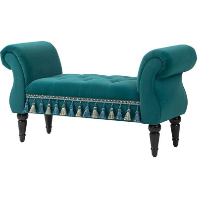HOMCOM Banc de velours de luxe - Siège, Gris, 117x40x58cm - Meubles - Publicité HOMCOM Banc de velours de luxe - Siège, Gris, 117x40x58cm - Meubles - Publicité