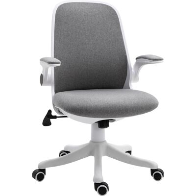 Vinsetto Chaise de bureau fauteuil de bureau tissu lin hauteur réglable pivotante 360° accoudoirs relevables support lombaires réglable gris - Publicité Vinsetto Chaise de bureau fauteuil de bureau tissu lin hauteur réglable pivotante 360° accoudoirs relevables support lombaires réglable gris - Publicité