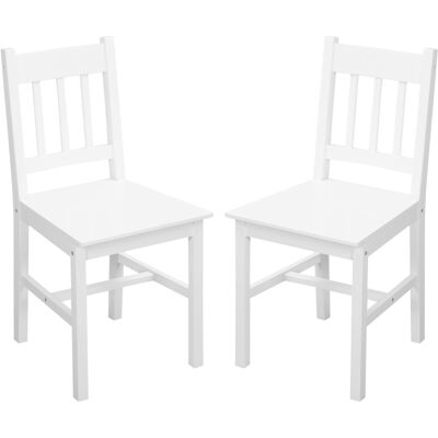 HOMCOM - Dining Chairs Pine Wood - Blanc - Dining chair - Publicité HOMCOM - Dining Chairs Pine Wood - Blanc - Dining chair - Publicité