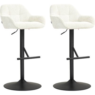 Ensemble de 2 Tabourets de Bar HOMCOM - Ajustable, Pivotants, Tissu Effet Lin - Bar - Publicité Ensemble de 2 Tabourets de Bar HOMCOM - Ajustable, Pivotants, Tissu Effet Lin - Bar - Publicité