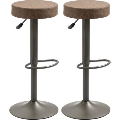 HOMCOM Ensemble 2 Tabourets de Bar Réglables - Publicité HOMCOM Ensemble 2 Tabourets de Bar Réglables - Publicité
