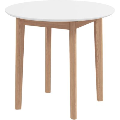 HOMCOM - Round 2-Seater - Bois massif - Blanc - Table à manger - Publicité HOMCOM - Round 2-Seater - Bois massif - Blanc - Table à manger - Publicité