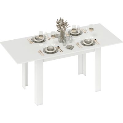 HOMCOM Table de Salle à Manger Extensible pour 6-8 Personnes, 140-180 x 80 cm, Blanc - Publicité HOMCOM Table de Salle à Manger Extensible pour 6-8 Personnes, 140-180 x 80 cm, Blanc - Publicité