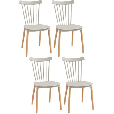 HOMCOM 4 Chaises gris style scandinave - Ensemble salle à manger - Publicité HOMCOM 4 Chaises gris style scandinave - Ensemble salle à manger - Publicité