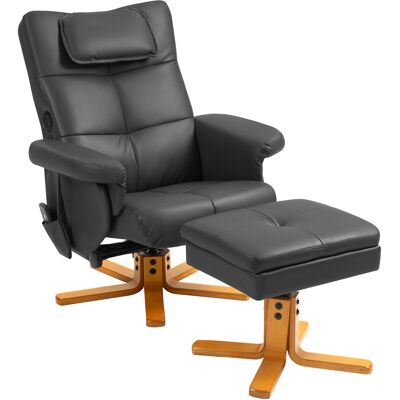 HOMCOM Fauteuil massant avec repose-pied, dossier inclinable jusqu'à 135°, coffre de rangement, télécommande - Publicité HOMCOM Fauteuil massant avec repose-pied, dossier inclinable jusqu'à 135°, coffre de rangement, télécommande - Publicité