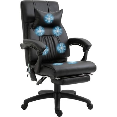 Vinsetto Fauteuil de bureau manager massant repose-pied + tétière intégrés dossier inclinable hauteur réglable 68 x 79 x 104-112 cm noir - Publicité Vinsetto Fauteuil de bureau manager massant repose-pied + tétière intégrés dossier inclinable hauteur réglable 68 x 79 x 104-112 cm noir - Publicité