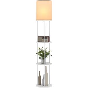 HOMCOM Lampadaire avec étagères 3 températures de couleur télécommande pour salon chambre bureau blanc - Publicité HOMCOM Lampadaire avec étagères 3 températures de couleur télécommande pour salon chambre bureau blanc - Publicité