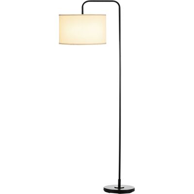 HOMCOM Lampe sur pied moderne noire en métal avec abat-jour - Câble 180cm - Publicité HOMCOM Lampe sur pied moderne noire en métal avec abat-jour - Câble 180cm - Publicité