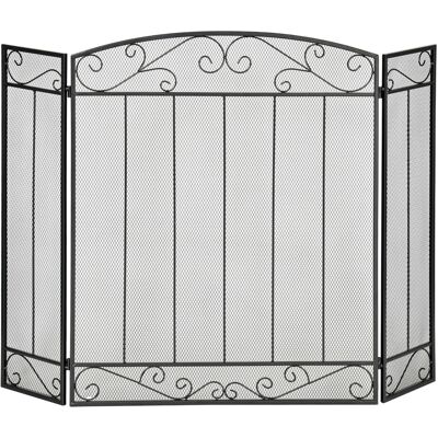 HOMCOM Pare-étincelles pour cheminée pliable 3 panneaux pare-feu écran cheminée style vintage grillage métallique acier 105 x 1,6 x 80,5 cm noir - Publicité HOMCOM Pare-étincelles pour cheminée pliable 3 panneaux pare-feu écran cheminée style vintage grillage métallique acier 105 x 1,6 x 80,5 cm noir - Publicité
