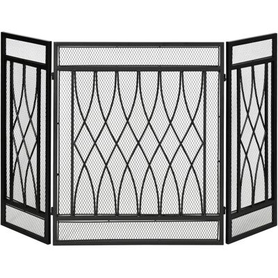 HOMCOM Pare-étincelles pour cheminée pliable 3 panneaux pare-feu écran cheminée grillage métallique 126 x 3 x 80 cm noir - Publicité HOMCOM Pare-étincelles pour cheminée pliable 3 panneaux pare-feu écran cheminée grillage métallique 126 x 3 x 80 cm noir - Publicité