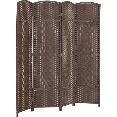 HOMCOM Paravent intérieur en bois 4 panneaux séparateur de pièce pliable pour salon chambre 180 x 180 cm marron - Publicité HOMCOM Paravent intérieur en bois 4 panneaux séparateur de pièce pliable pour salon chambre 180 x 180 cm marron - Publicité