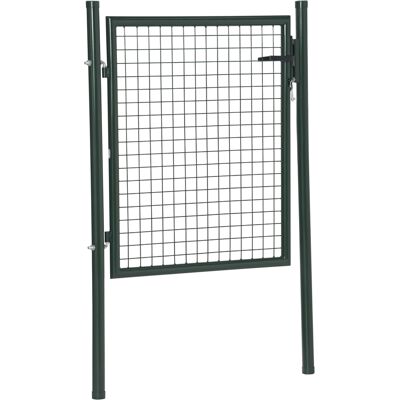HOMCOM Portail en maille de jardin portillon de jardin porte de jardin portillon de patio porte de terrasse extérieur acier dim. 97L x 150H cm vert - Publicité HOMCOM Portail en maille de jardin portillon de jardin porte de jardin portillon de patio porte de terrasse extérieur acier dim. 97L x 150H cm vert - Publicité