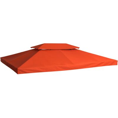 Homcom Couverture de Pavillon Orange Terracotta - Tente en Polyester - Publicité Homcom Couverture de Pavillon Orange Terracotta - Tente en Polyester - Publicité