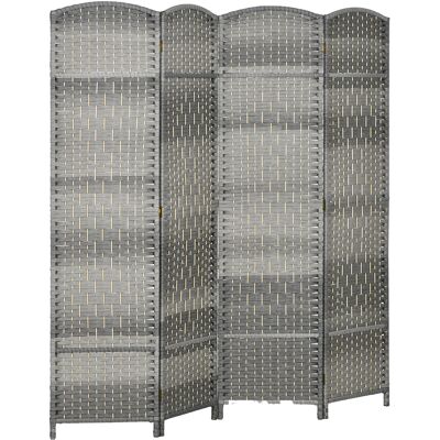 Paravent en bois HOMCOM 4 panneaux 180x180cm gris - Publicité Paravent en bois HOMCOM 4 panneaux 180x180cm gris - Publicité