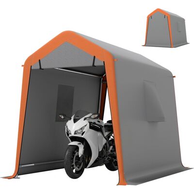 Outsunny Abri de garage portable 2,4x1,8 m pour voiture étanche avec porte enroulable zippée, fenêtres, UPF30+ Gris clair - Publicité Outsunny Abri de garage portable 2,4x1,8 m pour voiture étanche avec porte enroulable zippée, fenêtres, UPF30+ Gris clair - Publicité