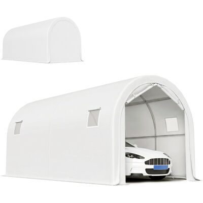 Outsunny Garage extérieur pour voiture 3x6 m imperméable avec tissu PE résistant, structure en métal galvanisé, UPF 30+, blanc - Publicité Outsunny Garage extérieur pour voiture 3x6 m imperméable avec tissu PE résistant, structure en métal galvanisé, UPF 30+, blanc - Publicité