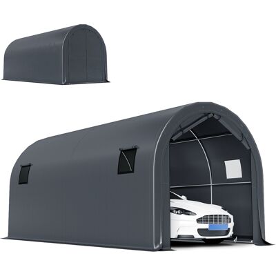 Outsunny Abri de voiture extérieur 3x6 m imperméable avec tissu PE résistant cadre en métal galvanisé UPF 30+ Gris foncé - Publicité Outsunny Abri de voiture extérieur 3x6 m imperméable avec tissu PE résistant cadre en métal galvanisé UPF 30+ Gris foncé - Publicité
