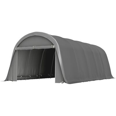 Outsunny Carport tente de garage 3,6 x 7,2 m abri voiture extérieur tente de stockage avec parois latérales amovibles, gris foncé - Publicité Outsunny Carport tente de garage 3,6 x 7,2 m abri voiture extérieur tente de stockage avec parois latérales amovibles, gris foncé - Publicité