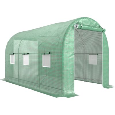 Serre tunnel de jardin Outsunny 8m² Cadre acier Couverture UV - Publicité Serre tunnel de jardin Outsunny 8m² Cadre acier Couverture UV - Publicité