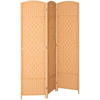 HOMCOM Paravent intérieur en bois 3 panneaux séparateur de pièce pliable pour salon chambre 135 x 180 cm brun clair - Publicité HOMCOM Paravent intérieur en bois 3 panneaux séparateur de pièce pliable pour salon chambre 135 x 180 cm brun clair - Publicité