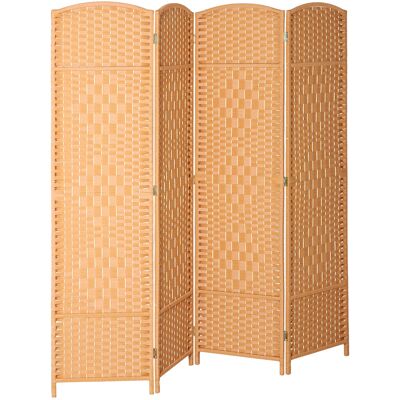 HOMCOM Paravent intérieur en bois 4 panneaux séparateur de pièce pliable pour salon chambre 180 x 180 cm brun clair - Publicité HOMCOM Paravent intérieur en bois 4 panneaux séparateur de pièce pliable pour salon chambre 180 x 180 cm brun clair - Publicité