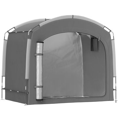 Outsunny Tente de vélo abri de vélo portable pour 3-4 vélos avec 2 poches latérales 205 x 140 x 188 cm gris foncé - Publicité Outsunny Tente de vélo abri de vélo portable pour 3-4 vélos avec 2 poches latérales 205 x 140 x 188 cm gris foncé - Publicité