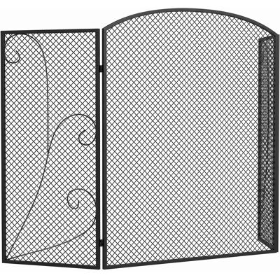 HOMCOM Pare-étincelles pour cheminée pliable à 3 panneaux en métal peint, prêt à l'emploi, 133x1x77 cm, Noir - Publicité HOMCOM Pare-étincelles pour cheminée pliable à 3 panneaux en métal peint, prêt à l'emploi, 133x1x77 cm, Noir - Publicité