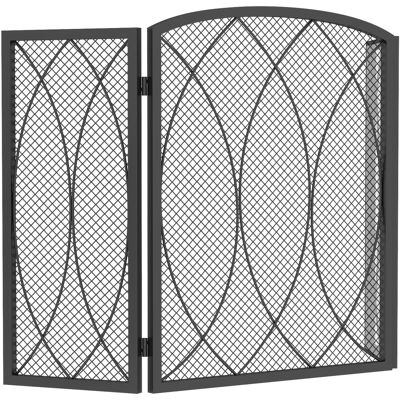 HOMCOM Grille pare-étincelles géométrique 3 pièces pliable en métal, protection de cheminée résistante à la chaleur, Noir - Publicité HOMCOM Grille pare-étincelles géométrique 3 pièces pliable en métal, protection de cheminée résistante à la chaleur, Noir - Publicité