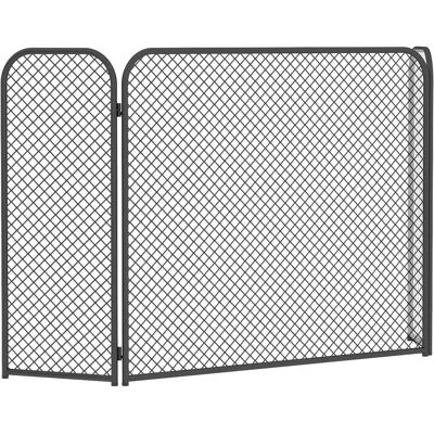 HOMCOM Grille de protection cheminée 3 panneaux pliable design géométrique avec pare-étincelles, métal résistant à la chaleur, Noir - Publicité HOMCOM Grille de protection cheminée 3 panneaux pliable design géométrique avec pare-étincelles, métal résistant à la chaleur, Noir - Publicité