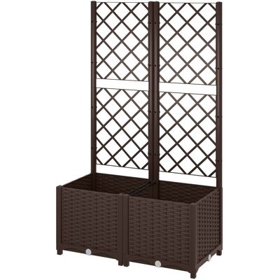 Outsunny - Trellis Bed - 80x40x135 cm - Marron - Raised bed - Publicité Outsunny - Trellis Bed - 80x40x135 cm - Marron - Raised bed - Publicité