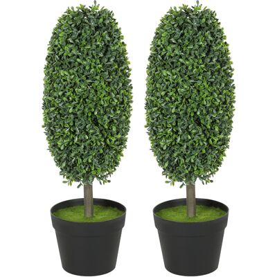 HOMCOM Lot de 2 plantes artificielles, arbres artificiels résistants aux UV dans un pot, en plastique, ciment, vert - Publicité HOMCOM Lot de 2 plantes artificielles, arbres artificiels résistants aux UV dans un pot, en plastique, ciment, vert - Publicité