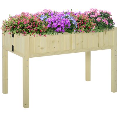 Outsunny Bac potager surélevé pliable, jardinière extérieure en épicéa avec 4 trous de drainage, pour jardin terrazza balcon, 115x56x76 cm, Couleur Bois - Publicité Outsunny Bac potager surélevé pliable, jardinière extérieure en épicéa avec 4 trous de drainage, pour jardin terrazza balcon, 115x56x76 cm, Couleur Bois - Publicité