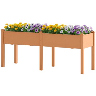 Outsunny Potager Urbain Surélevé en Bois 184x59x76,5 cm avec 6 Trous de Drainage pour Cultures Plantes Fleurs Marron - Publicité Outsunny Potager Urbain Surélevé en Bois 184x59x76,5 cm avec 6 Trous de Drainage pour Cultures Plantes Fleurs Marron - Publicité