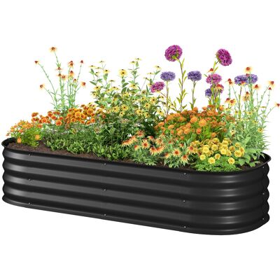 Jardinière rectangulaire en acier Outsunny - 150x62x30cm, Noir - Publicité Jardinière rectangulaire en acier Outsunny - 150x62x30cm, Noir - Publicité