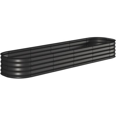 Jardinière surélevée en acier Outsunny - 240x62x30cm - Noir - Publicité Jardinière surélevée en acier Outsunny - 240x62x30cm - Noir - Publicité
