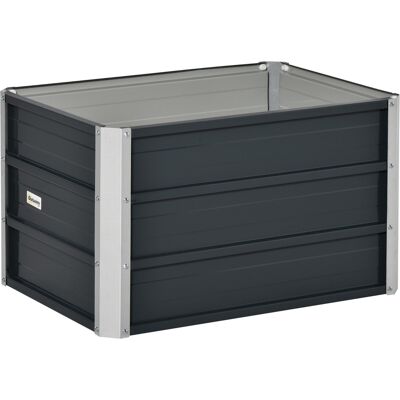 Outsunny Carré potager lit de jardin surélevé en acier galvanisé fond ouvert conception extra profonde 66 x 47 x 40 cm gris foncé - Publicité Outsunny Carré potager lit de jardin surélevé en acier galvanisé fond ouvert conception extra profonde 66 x 47 x 40 cm gris foncé - Publicité