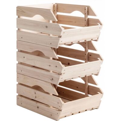Outsunny Support de Corbeille à Fruits en Bois de Sapin à 3 Étages Amovibles, pour Fruits et Légumes, 37,5x27x60cm, Naturel - Publicité Outsunny Support de Corbeille à Fruits en Bois de Sapin à 3 Étages Amovibles, pour Fruits et Légumes, 37,5x27x60cm, Naturel - Publicité