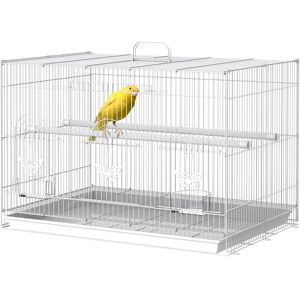 PawHut Cage à oiseaux motif papillons 3 portes/trappes verrouillables dont 2 coulissantes 60L x 41l x 41H cm blanc - Publicité PawHut Cage à oiseaux motif papillons 3 portes/trappes verrouillables dont 2 coulissantes 60L x 41l x 41H cm blanc - Publicité