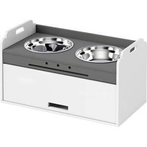 PawHut Gamelle surélevée avec armoire de rangement, 2 bols avec anneaux antidérapants, 60 x 30 x 35,5 cm, Blanc - Publicité PawHut Gamelle surélevée avec armoire de rangement, 2 bols avec anneaux antidérapants, 60 x 30 x 35,5 cm, Blanc - Publicité