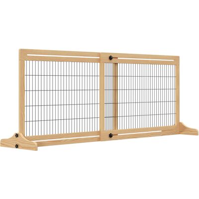PawHut Barrière de sécurité pour chien extensible longueur réglable 104-183 x 36 x 69 cm pin bois naturel - Publicité PawHut Barrière de sécurité pour chien extensible longueur réglable 104-183 x 36 x 69 cm pin bois naturel - Publicité