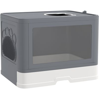 Litière pour chat PawHut avec couvercle - Pour chats jusqu'à 4kg - Publicité Litière pour chat PawHut avec couvercle - Pour chats jusqu'à 4kg - Publicité