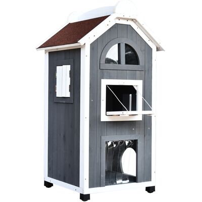 PawHut Maison pour Chats Lit ou Bac à Litière, Armoire pour Chats, Maison de Toilette pour Chats Intérieure, Bois de Sapin, Toit en Asphalte, Gris, 59 x 55 x 109 cm - Publicité PawHut Maison pour Chats Lit ou Bac à Litière, Armoire pour Chats, Maison de Toilette pour Chats Intérieure, Bois de Sapin, Toit en Asphalte, Gris, 59 x 55 x 109 cm - Publicité