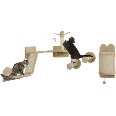 Ensemble d'Étagères Murales pour Chat Beige - Meubles Muraux PawHut - Publicité Ensemble d'Étagères Murales pour Chat Beige - Meubles Muraux PawHut - Publicité