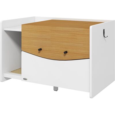 PawHut Meuble-litière pour chat, tiroir extractible, design de meuble, tapis de retenue, 78x50x51 cm, Chêne/Blanc - Publicité PawHut Meuble-litière pour chat, tiroir extractible, design de meuble, tapis de retenue, 78x50x51 cm, Chêne/Blanc - Publicité