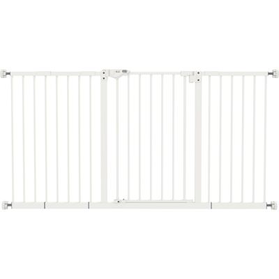 Barrière de Sécurité pour Animaux PawHut - Réglable, Verrouillage Automatique, Blanc - Publicité Barrière de Sécurité pour Animaux PawHut - Réglable, Verrouillage Automatique, Blanc - Publicité